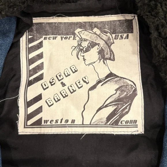 Oscar de la Renta Vintage Denim Jacket w Shearling Collar - Picture 8 of 8